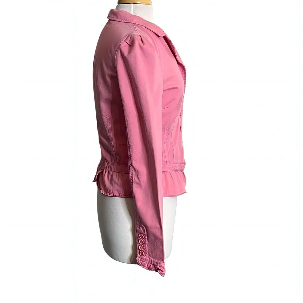 Vintage Juicy Couture Pink Peplum Blazer Jacket L Y2K Charmed Rose McGowan USA